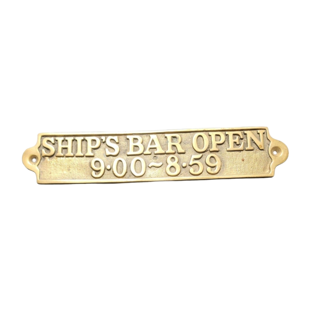 Gold Ship's Bar Open Sign